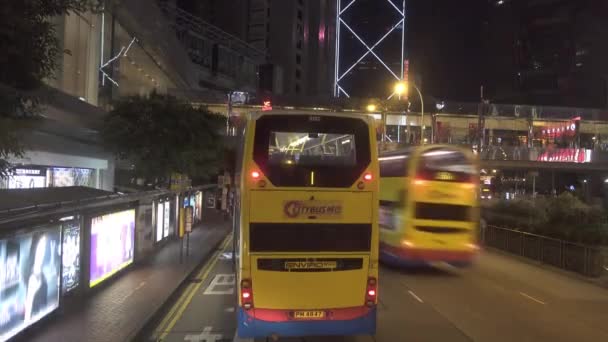 Hong Kong China Fevereiro 2016 Ruas Noturnas Hong Kong Vista — Vídeo de Stock