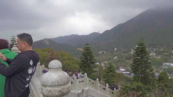 Тянь Тан Будда Большой Будда Буддийские Статуи Монастыре Линь Остров — стоковое видео