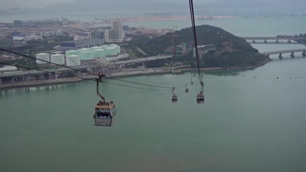 Hong Kong China February 2016 Кабельний Автомобіль Ngong Ping 360 — стокове відео