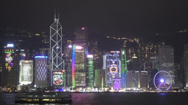 Hong Kong China Fevereiro 2016 Show Luzes Hong Kong Noite — Vídeo de Stock