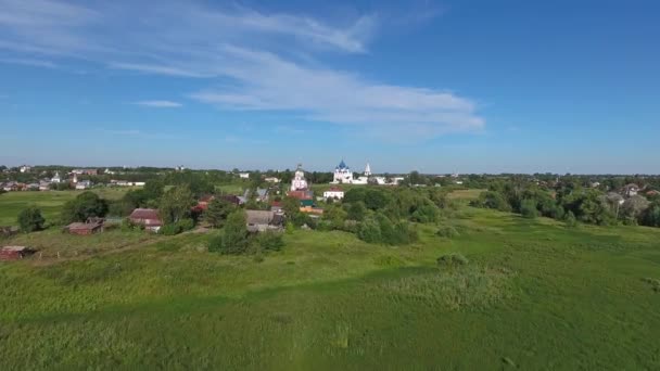 Luchtfoto Van Kremlin Oude Stad Suzdal Gouden Ring Rusland — Stockvideo