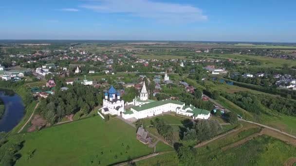 Uitzicht Vanuit Lucht 360 Graden Kremlin Oude Stad Suzdal Gouden — Stockvideo