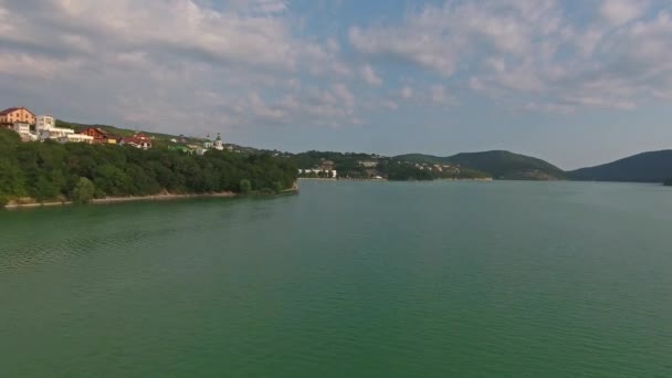 Vista Aérea Del Lago Abrau Durso Cáucaso Rusia — Vídeos de Stock