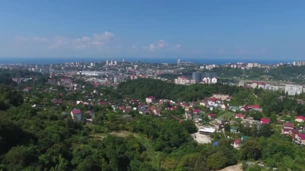 Вид Воздуха Город Сочи Летом Россия — стоковое видео