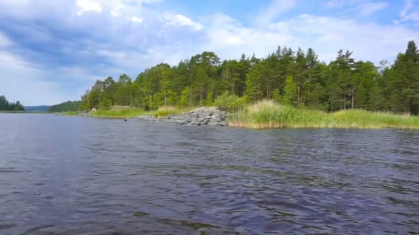 Vackert Landskap Vid Ladoga Sjö Karelen — Stockvideo