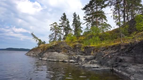 Beautiful Landscape Ladoga Lake Karelia — Stock Video