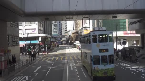 Hongkong China Februar 2016 Blick Auf Die Straßen Von Hongkong — Stockvideo