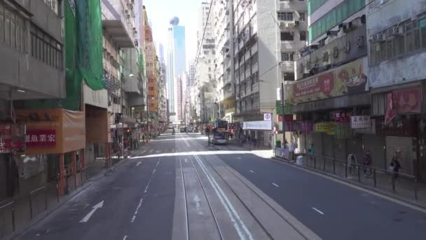 Hong Kong Kong Kína 2016 Február Kilátás Hongkong Utcáira Egy — Stock videók