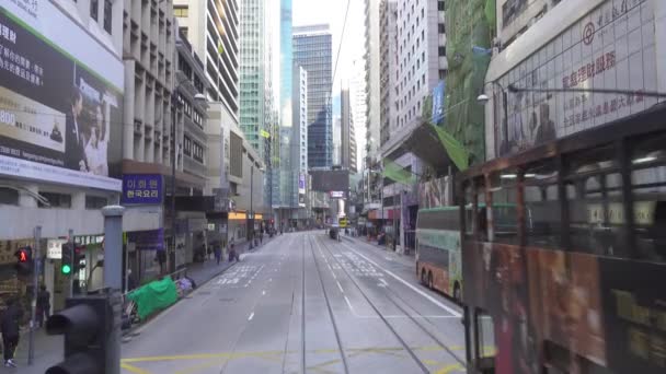 Hong Kong China Febrero 2016 Vista Las Calles Hong Kong — Vídeos de Stock