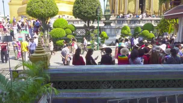 Bangkok Thailandia Febbraio 2016 Wat Phra Kaew Tempio Dello Smeraldo — Video Stock