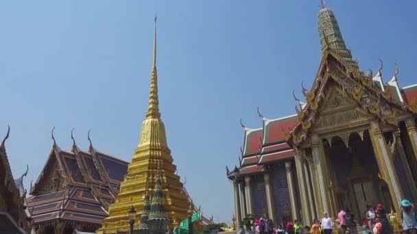 Bangkok Thailand February 2016 Wat Phra Kaew Temple Emerald Buddha — стокове відео