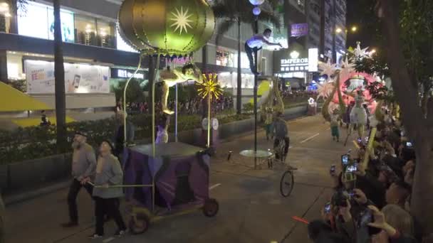 Hong Kong China Luty 2016 Parada Ulicami Hongkongu Podczas Chińskiego — Wideo stockowe