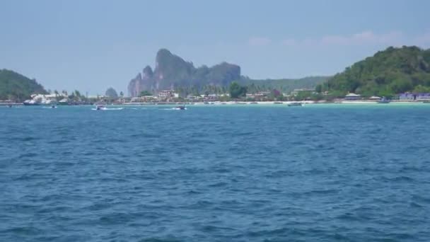 Pulau Phi Phi Don Dilihat Dari Perahu Krabi Thailand — Stok Video