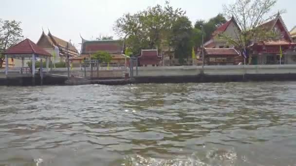 Passeios Barco Nos Canais Bangkok Tailândia — Vídeo de Stock