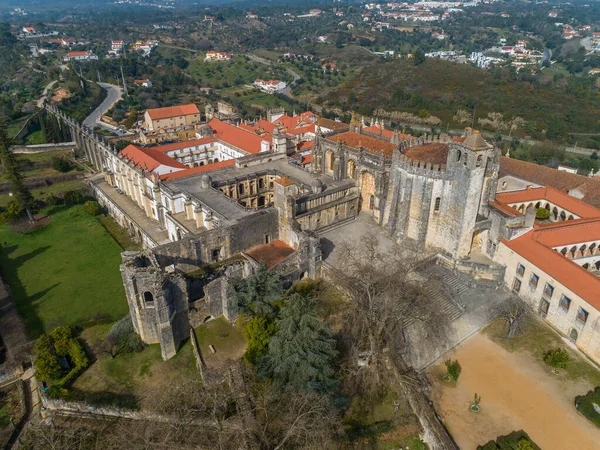 葡萄牙托马尔基督修道院的空中景观 — 图库照片