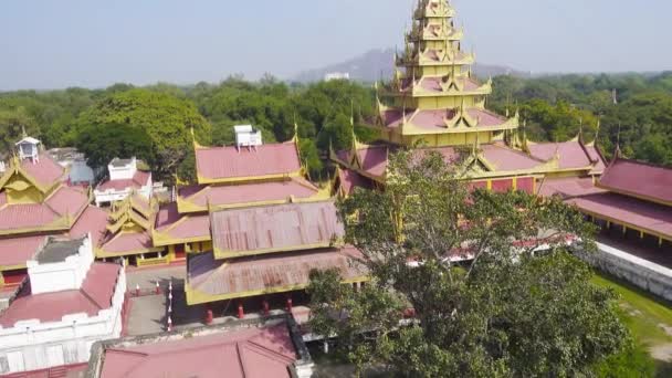 Панорама Королевского Дворца Мандалае Мьянма Бирма — стоковое видео