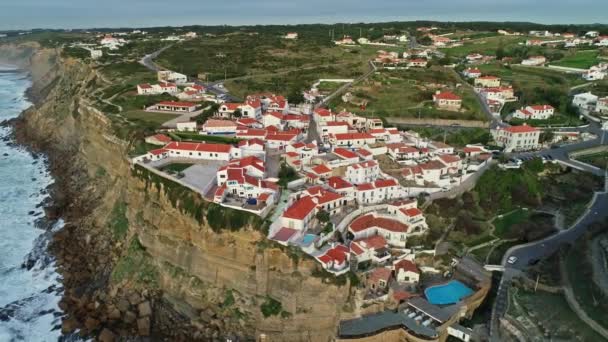 Vue Panoramique Aérienne Belle Ville Côtière Azenhas Mar Portugal Ville — Video