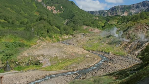 Hot Springs Fumaroles Famous Valley Geysers Kamchatka Peninsula Russia — Stock Video