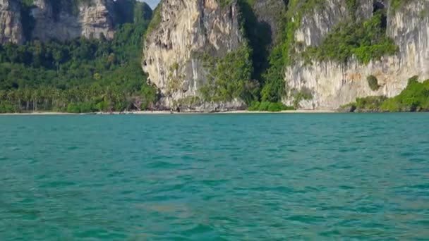 从船看海岸线 泰国Krabi — 图库视频影像