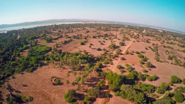 Flying Temples Bagan Myanmar Burma — Stock Video