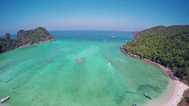 Volando Sobre Bahía Lana Isla Phi Phi Don Provincia Krabi — Vídeos de Stock