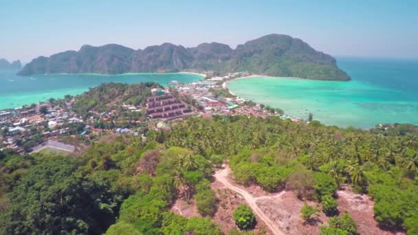 Vliegen Phi Phi Don Eiland Provincie Krabi Thailand — Stockvideo