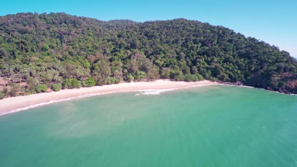 Voando Sobre Costa Sul Ilha Koh Lanta Krabi Tailândia — Vídeo de Stock