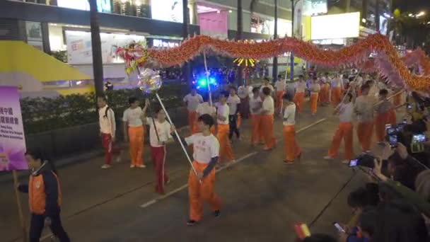 Hong Kong Kong Kína 2016 Február Parádé Hong Kong Utcáin — Stock videók