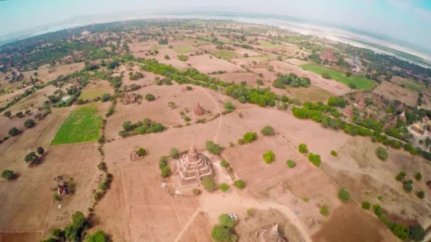Flying Temples Bagan Myanmar Barma — Stock video