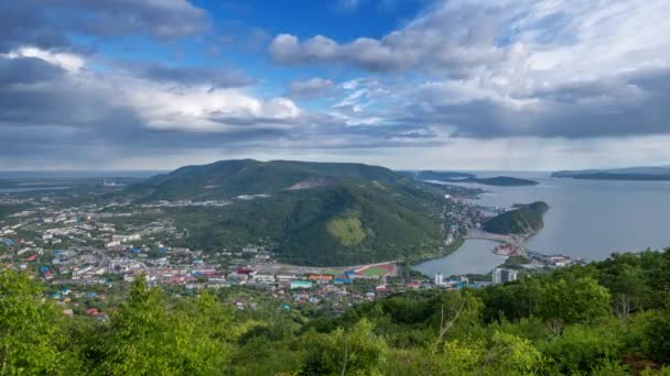 Petropawlowsk Kamtschatski Stadt Awatscha Bucht Pazifischer Ozean Und Seehafen Russischer — Stockvideo