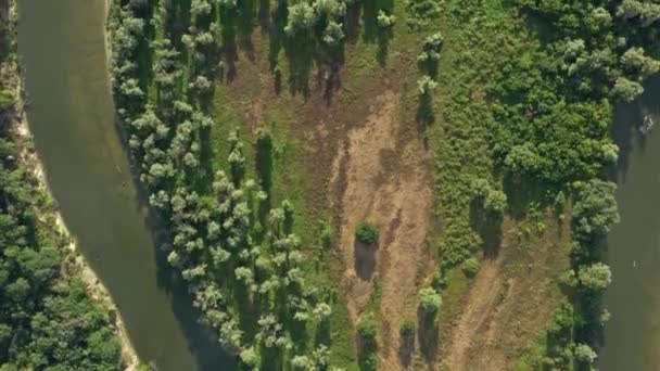 Bovenaanzicht Vanuit Lucht Kronkelende Rivier Hoper Het Bos Rusland — Stockvideo