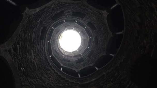 Iniciační Studna Quinta Regaleira Sintra Portugalsko Kulatý Pohled — Stock video