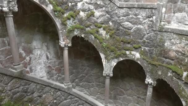 Initiation Well Quinta Regaleira Sintra Portugal Tilt View — 图库视频影像