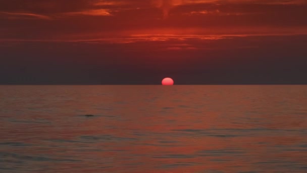 Hermoso Paisaje Marino Con Puesta Sol — Vídeos de Stock