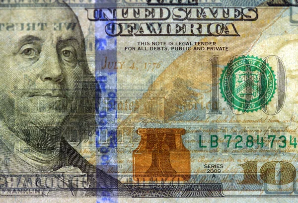 Watermark on new hundred dollar bill — Stock Photo, Image