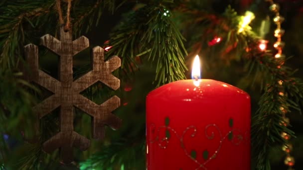 Свічки різдвяні прикраси — стокове відео
