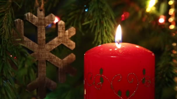 Decorazione candela di Natale — Video Stock