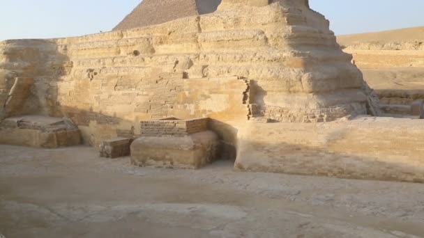 Beroemde Sphinx en Cheops Piramide — Stockvideo