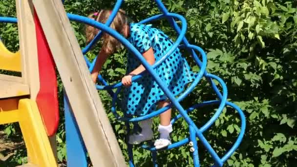 Little girl on playground — Stock Video