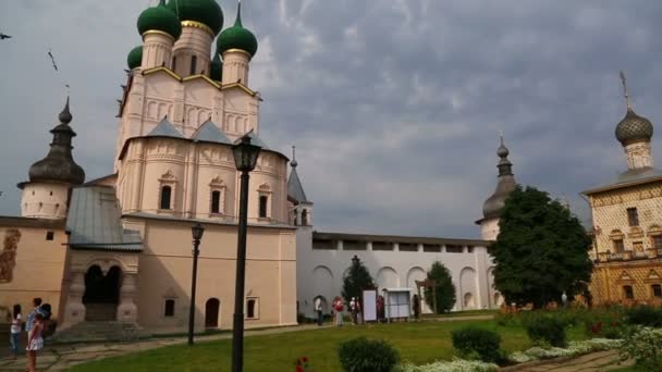 Panorama von Kremlin in der antiken Stadt Rostow — Stockvideo