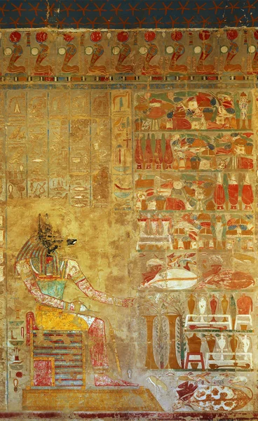 Egypt barevný obraz Anubis — Stock fotografie