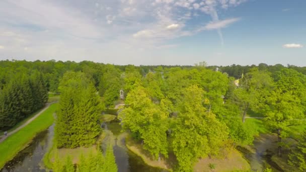 Survoler le parc Catherine, Saint-Pétersbourg — Video