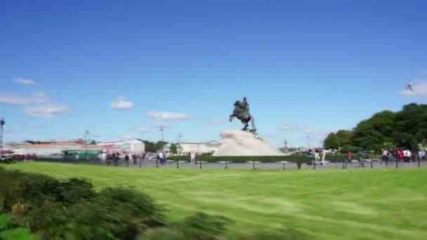 Peter i. Statue in St. Petersburg — Stockvideo