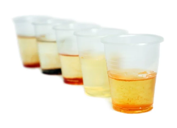 Cups with water samples — Stock Photo, Image