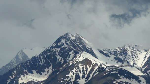 Picos de montaña nevados — Vídeo de stock