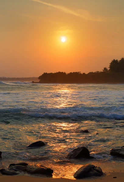 Vackert landskap med tropiska havet solnedgång — Stockfoto