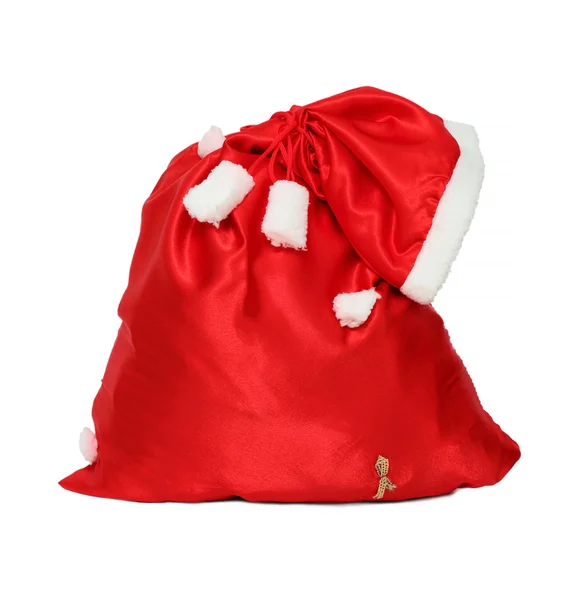 Navidad santa claus bolsa roja — Foto de Stock