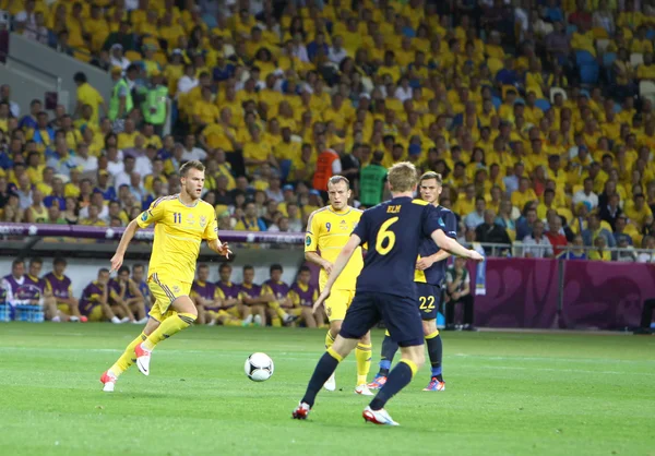 UEFA Euro 2012 ποδόσφαιρο παιχνίδι Ουκρανία vs Σουηδία — Φωτογραφία Αρχείου