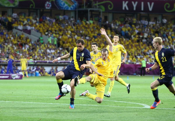 UEFA EURO 2012 football game Ukraine vs Sweden — Stock Photo, Image