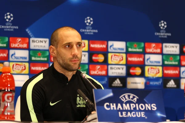 Conferência de imprensa antes UEFA Champions League jogo Dynamo Kyiv v — Fotografia de Stock